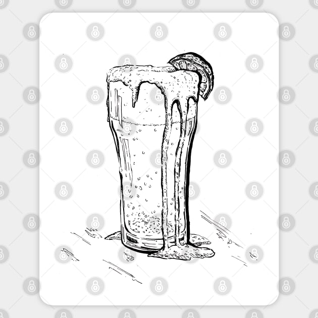 Beer , kitchen bar craft line art, modern black and white beverage Sticker by IrenesGoodies